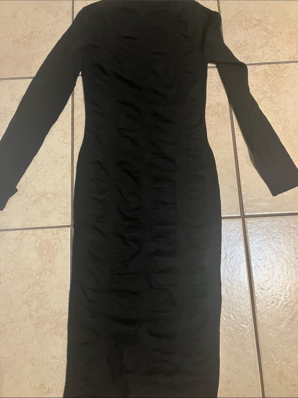 Black Long-Sleeve Bodycon Dress - Women